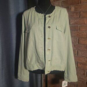 NWT!! Ellen Tracy Linen Blend Women's Pale Sage Lightweight